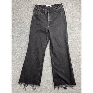 Bridge By Gly Ultra High Rise Wide Leg Jeans Women's 30 Black Denim Raw Hem